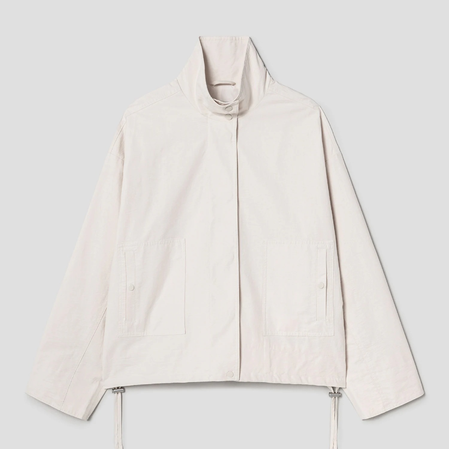 8 seconds High Neck Mid-Season Women's Outer — Ivory