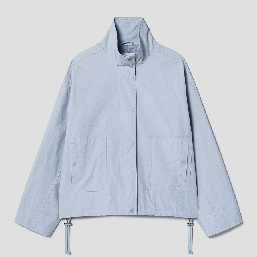 8 seconds High Neck Mid-Season Women's Outer — Sky Blue