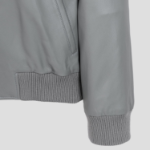 Maison Kitsune Men Zipped Leather Blouson - Lead