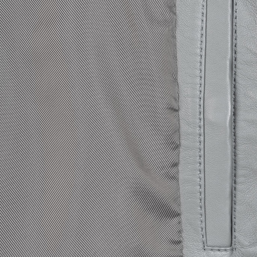 Maison Kitsune Men Zipped Leather Blouson - Lead