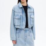 8 seconds Denim Crop Jacket — Sky Blue