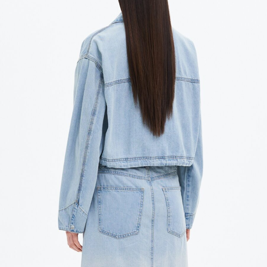 8 seconds Denim Crop Jacket — Sky Blue