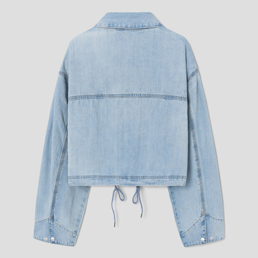 8 seconds Denim Crop Jacket — Sky Blue