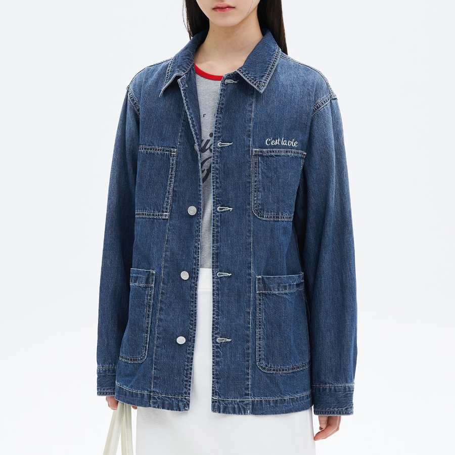 8 seconds Denim Chore Jacket — Blue