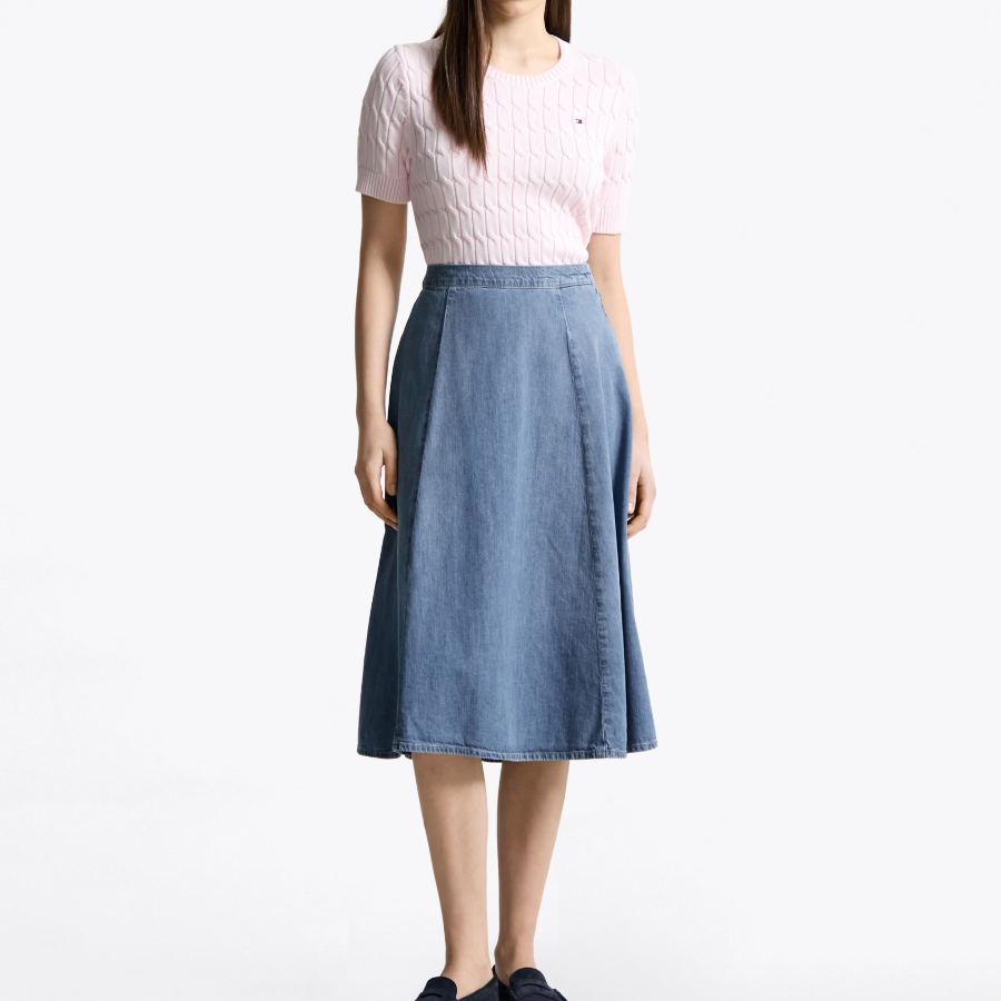 TOMMY HILFIGER [Official Headquarters] Flare Denim Skirt
