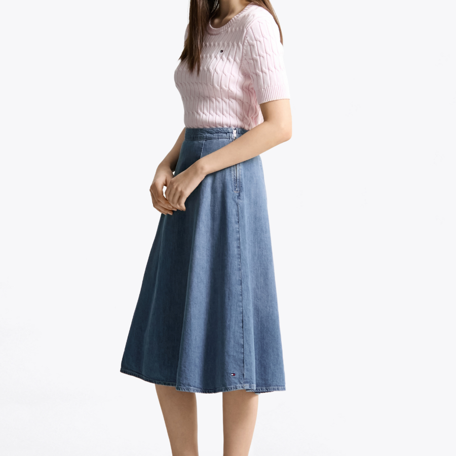 TOMMY HILFIGER [Official Headquarters] Flare Denim Skirt