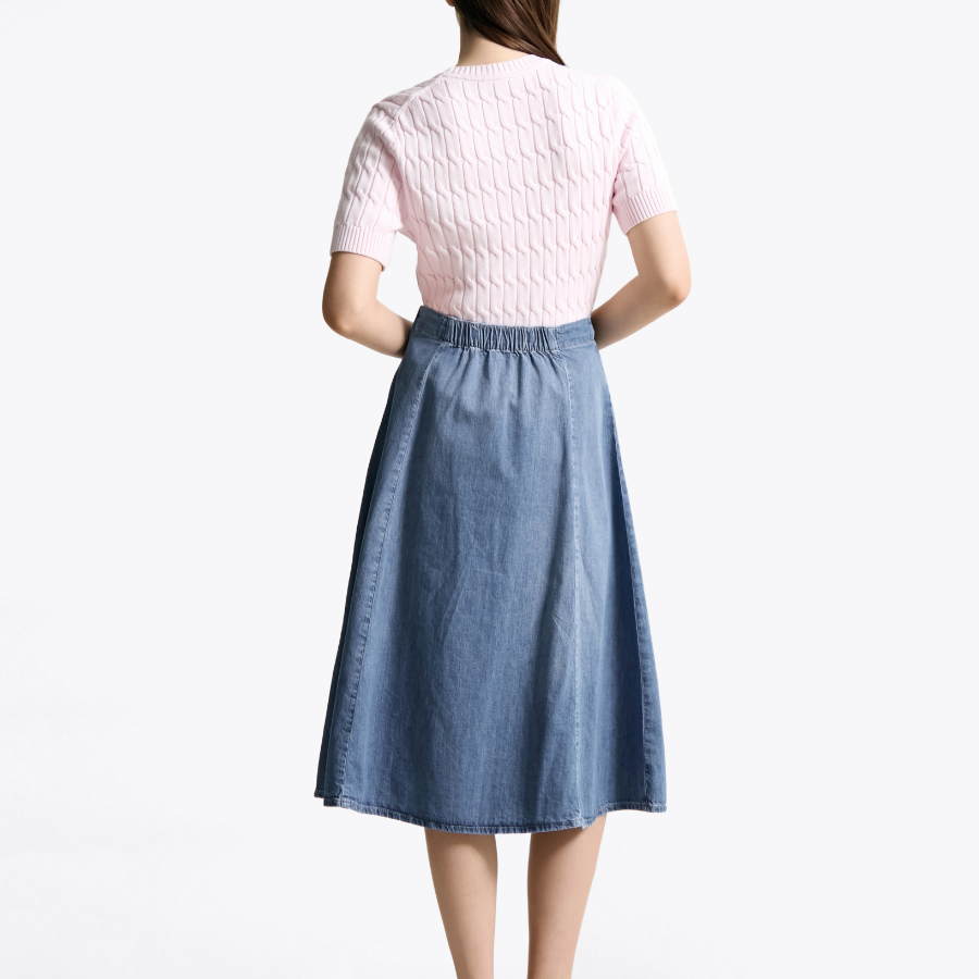 TOMMY HILFIGER [Official Headquarters] Flare Denim Skirt