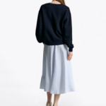 TOMMY HILFIGER [Official Headquarters] Crinkle Stripe Midi Skirt