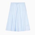 TOMMY HILFIGER [Official Headquarters] Crinkle Stripe Midi Skirt