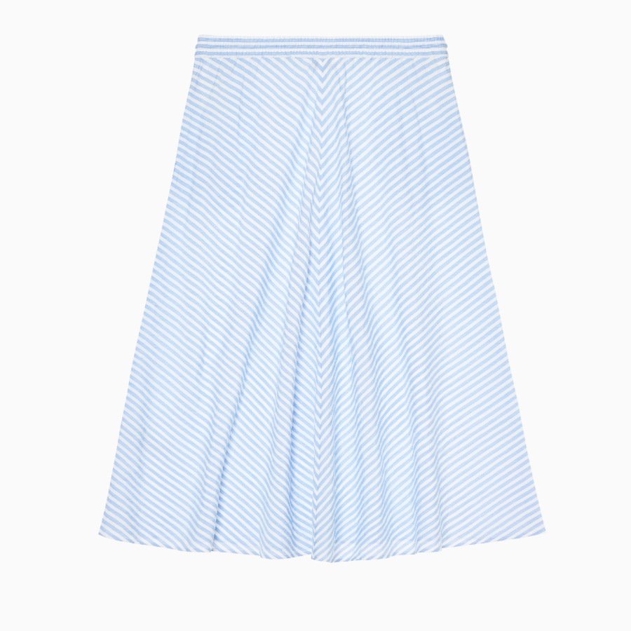 TOMMY HILFIGER [Official Headquarters] Crinkle Stripe Midi Skirt