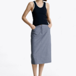 TOMMY HILFIGER [Official Headquarters] H-Line Linen Blended Skirt