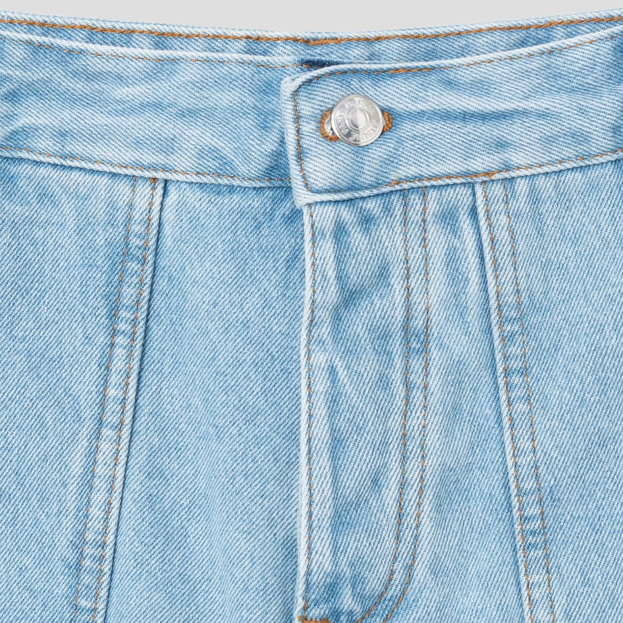 Maison Kitsune Men Denim Workwear Shorts - Light Wash