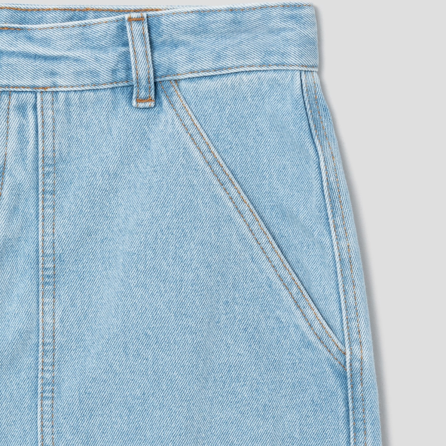 Maison Kitsune Men Denim Workwear Shorts - Light Wash