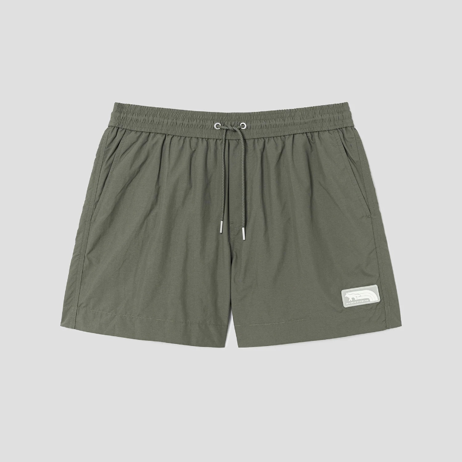 Maison Kitsune Men Flash Fox Swim Shorts - Military Green