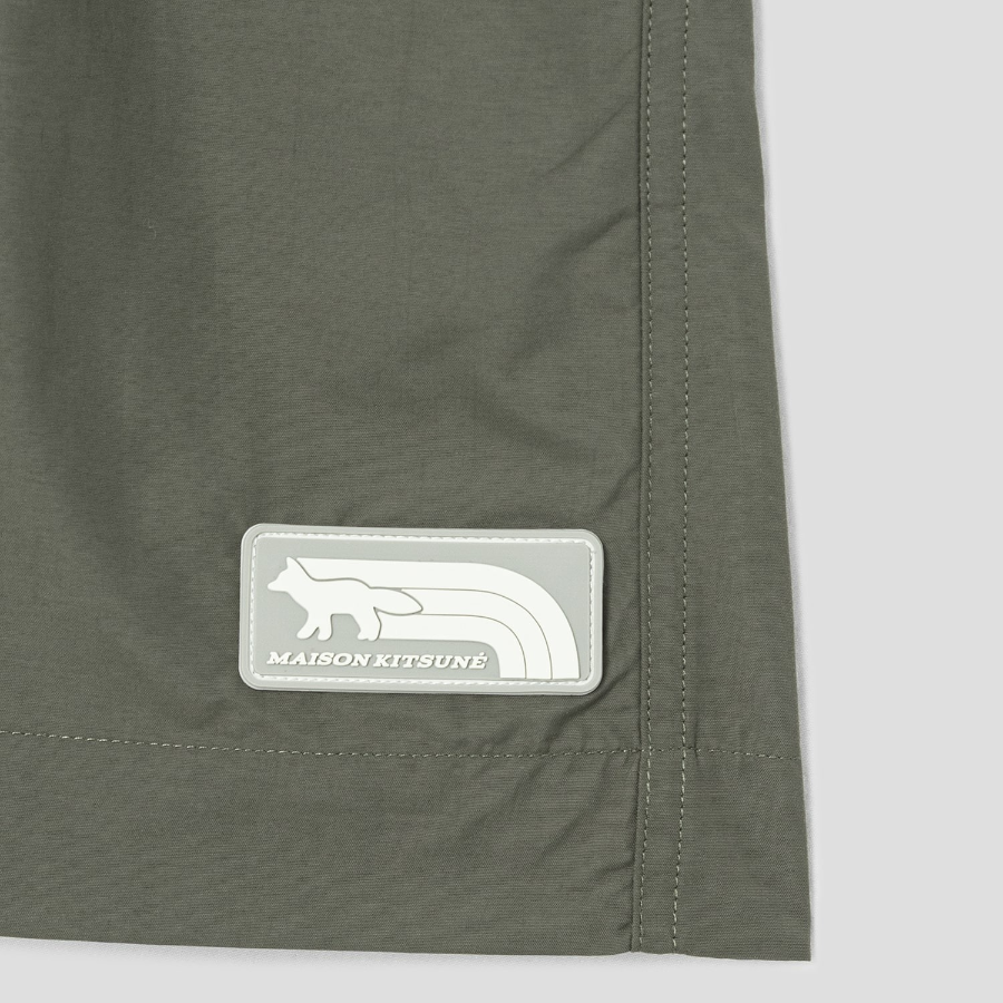 Maison Kitsune Men Flash Fox Swim Shorts - Military Green