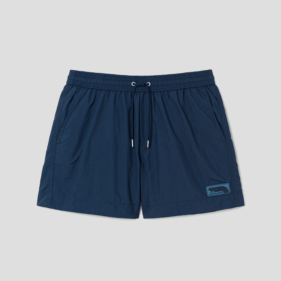 Maison Kitsune Men Flash Fox Swim Shorts - Slate Grey