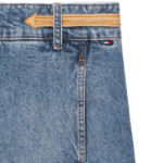 TOMMY HILFIGER [Official Headquarters] Leather Belt Denim Midi Skirt