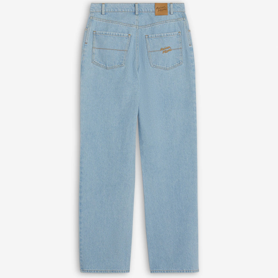 Maison Kitsune Men Relaxed Denim Jeans - Light Wash