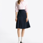 TOMMY HILFIGER [Official Headquarters] Wool Pleated Midi Skirt