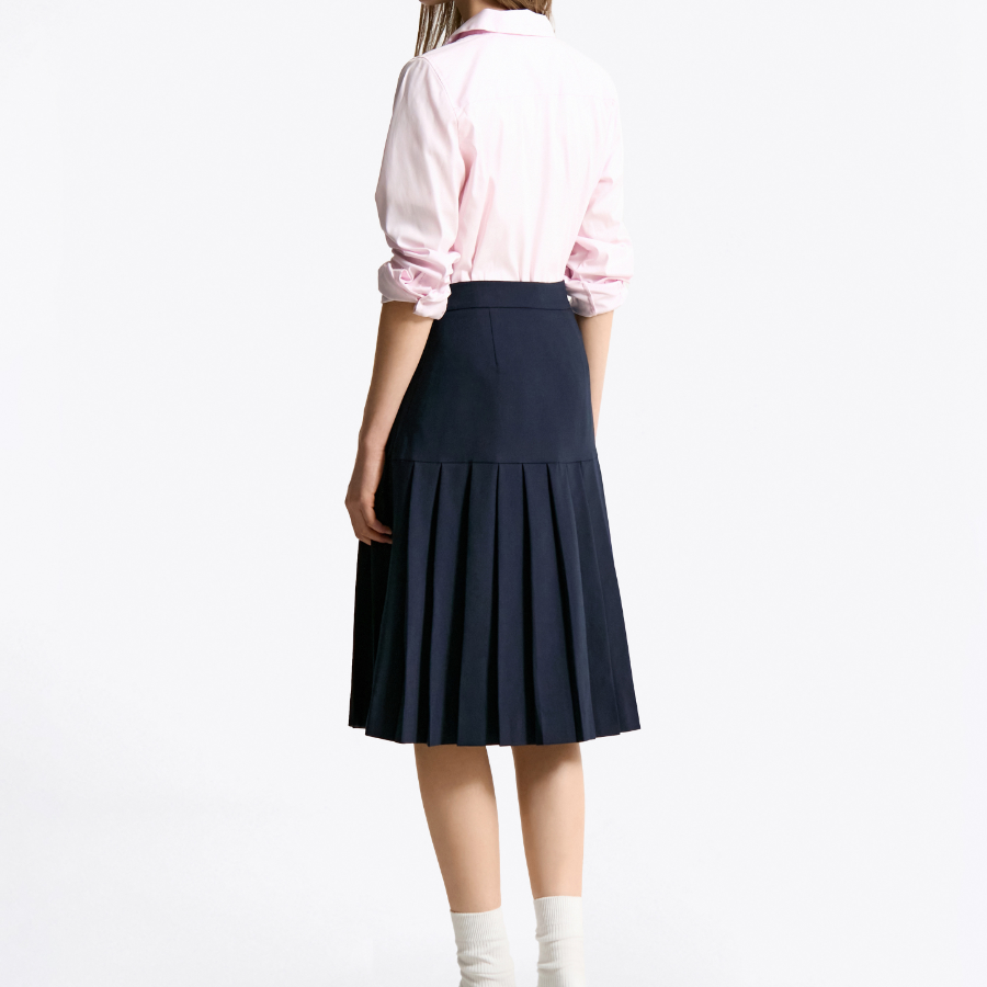 TOMMY HILFIGER [Official Headquarters] Wool Pleated Midi Skirt
