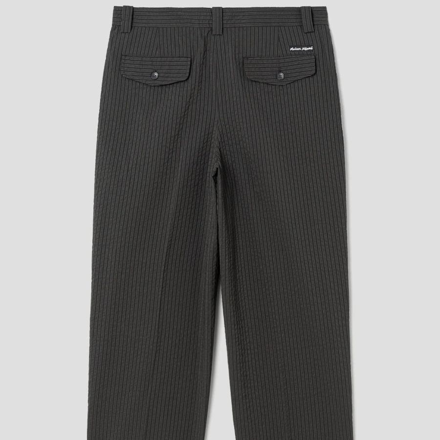 Maison Kitsune Men Relaxed Pleated Pants - Ranger Green