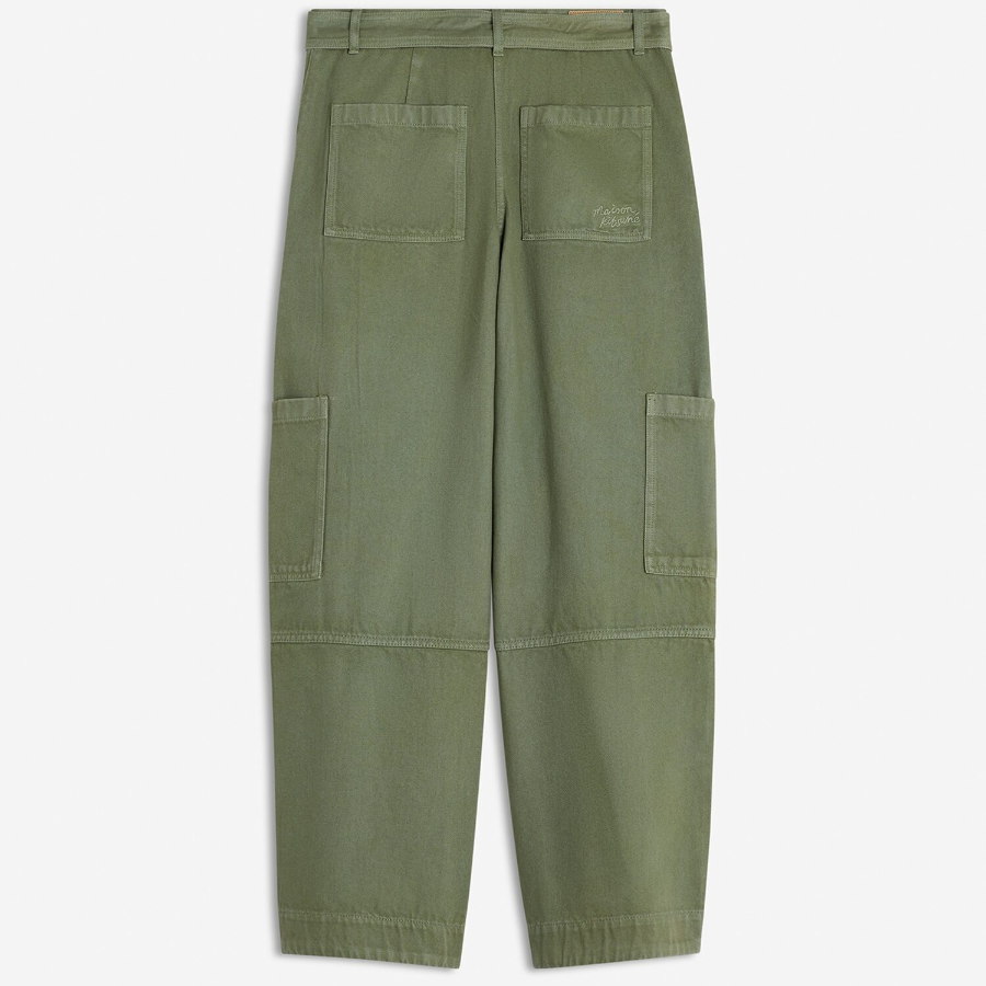 Maison Kitsune Men Belted Utility Pants - Turf Green