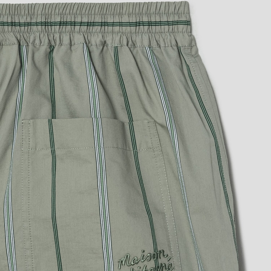 Maison Kitsune Men Elasticated Shorts - Vert-De-Gris