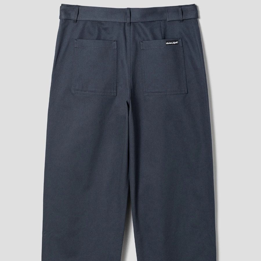 Maison Kitsune Men Belted Pants - Slate Grey