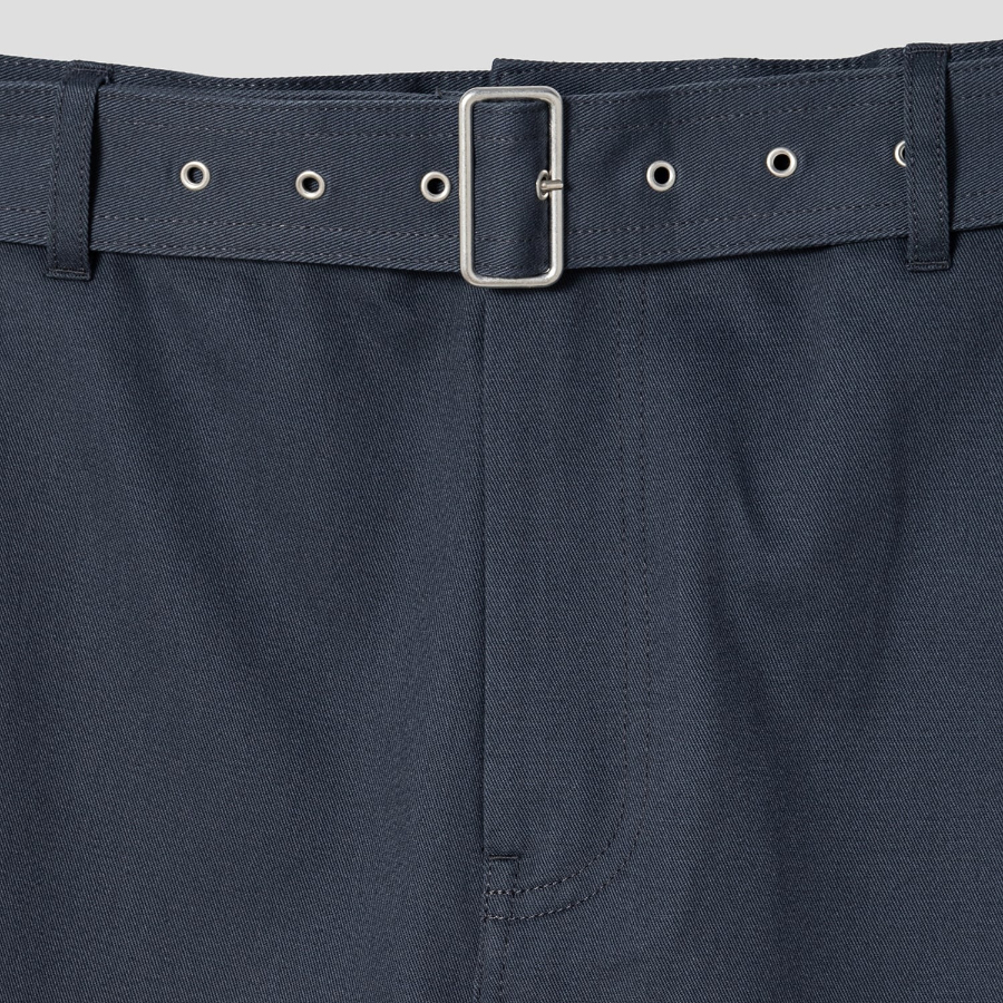 Maison Kitsune Men Belted Pants - Slate Grey