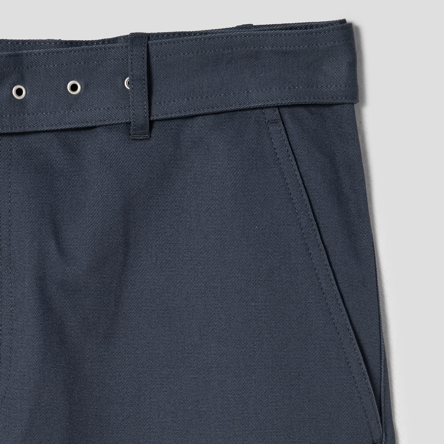 Maison Kitsune Men Belted Pants - Slate Grey