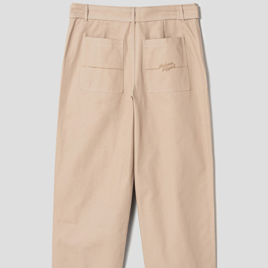 Maison Kitsune Men Belted Pants - Cork