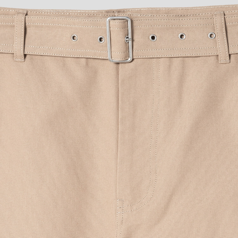 Maison Kitsune Men Belted Pants - Cork