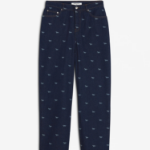 Maison Kitsune Men Relaxed Denim Jeans - Dark Laser Profile Fox