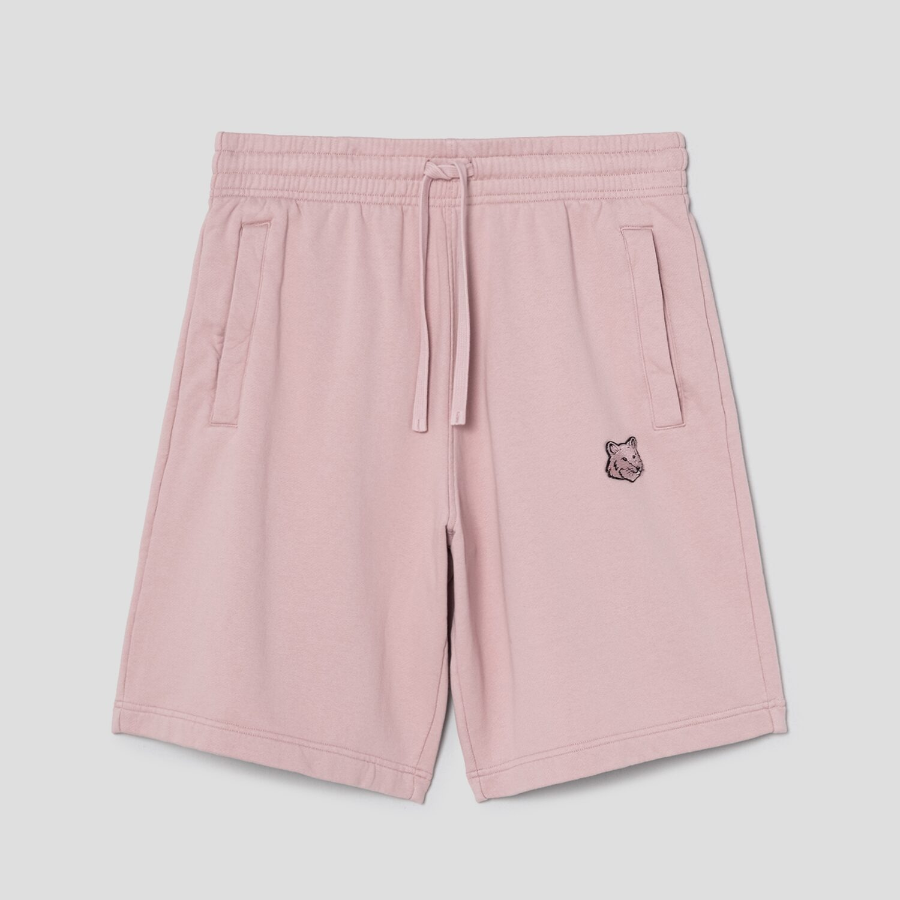 Maison Kitsune Men Bold Fox Head Patch Oversize Jog Shorts - Pink Clay
