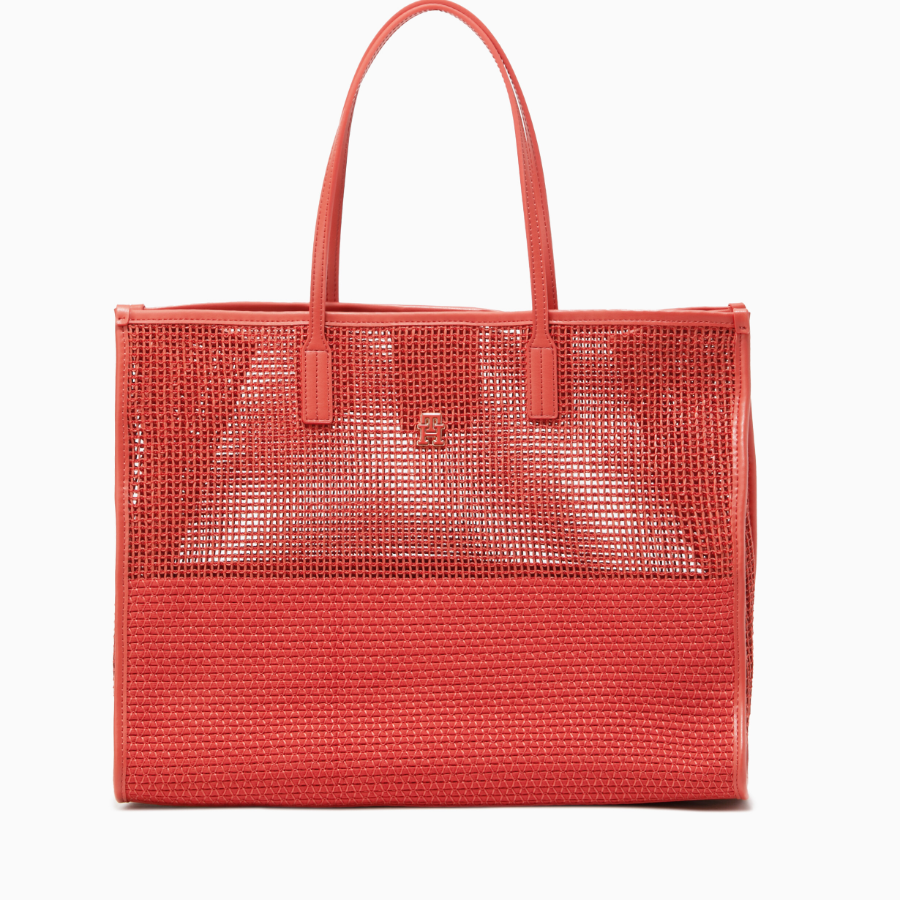 TOMMY HILFIGER [Official Headquarters] Woven Summer Tote Bag