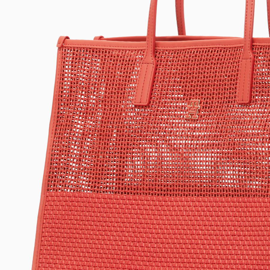 TOMMY HILFIGER [Official Headquarters] Woven Summer Tote Bag