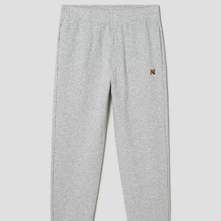Maison Kitsune Men Fox Head Patch Regular Jog Pants - Light Grey Melange