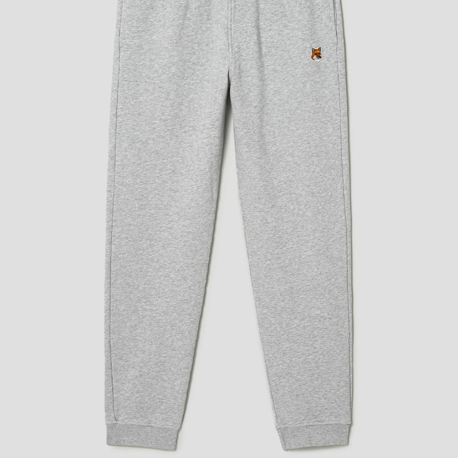 Maison Kitsune Men Fox Head Patch Regular Jog Pants - Light Grey Melange