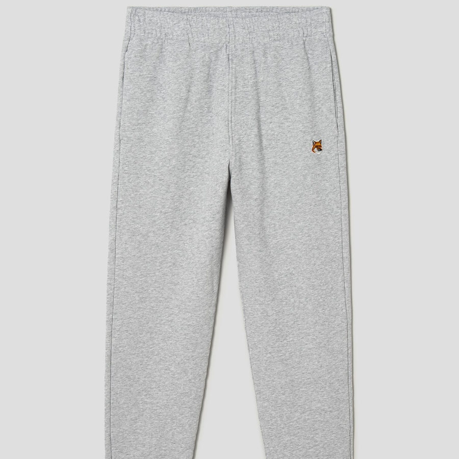 Maison Kitsune Men Fox Head Patch Regular Jog Pants - Light Grey Melange