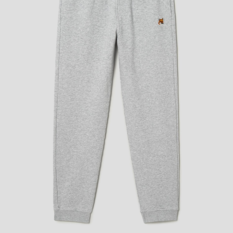 Maison Kitsune Men Fox Head Patch Regular Jog Pants - Light Grey Melange