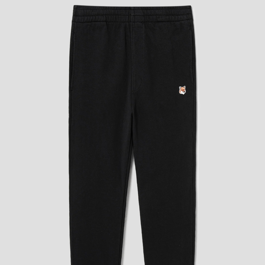 Maison Kitsune Men Fox Head Patch Regular Jog Pants - Black