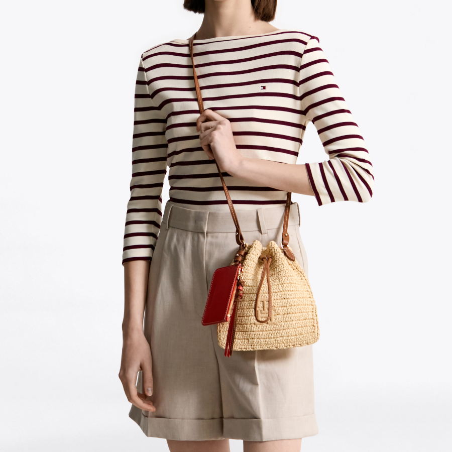 TOMMY HILFIGER [Official Headquarters] Raffia Mini Pouch Bag