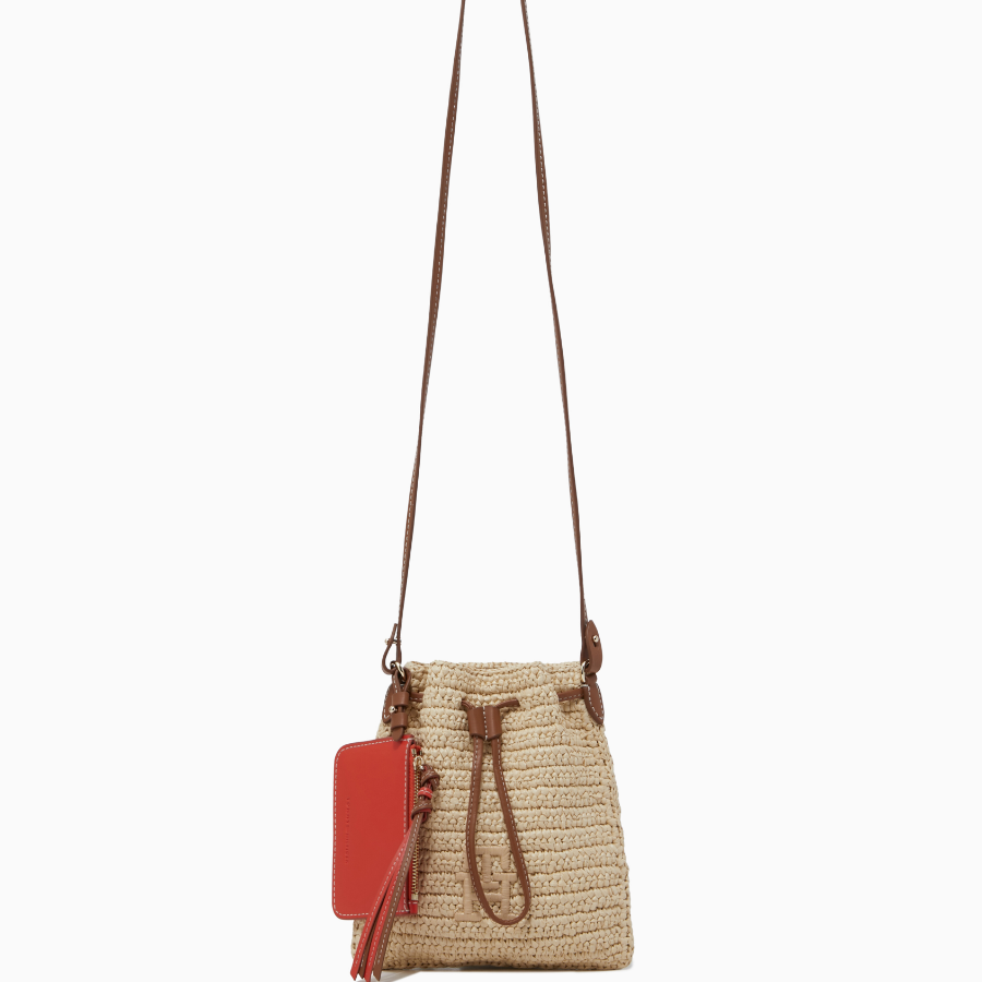 TOMMY HILFIGER [Official Headquarters] Raffia Mini Pouch Bag