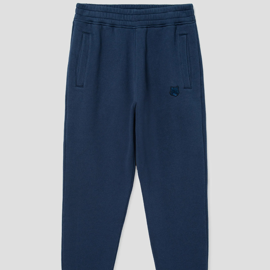 Maison Kitsune Men Tonal Fox Head Patch Comfort Jog Pants - Ink Blue