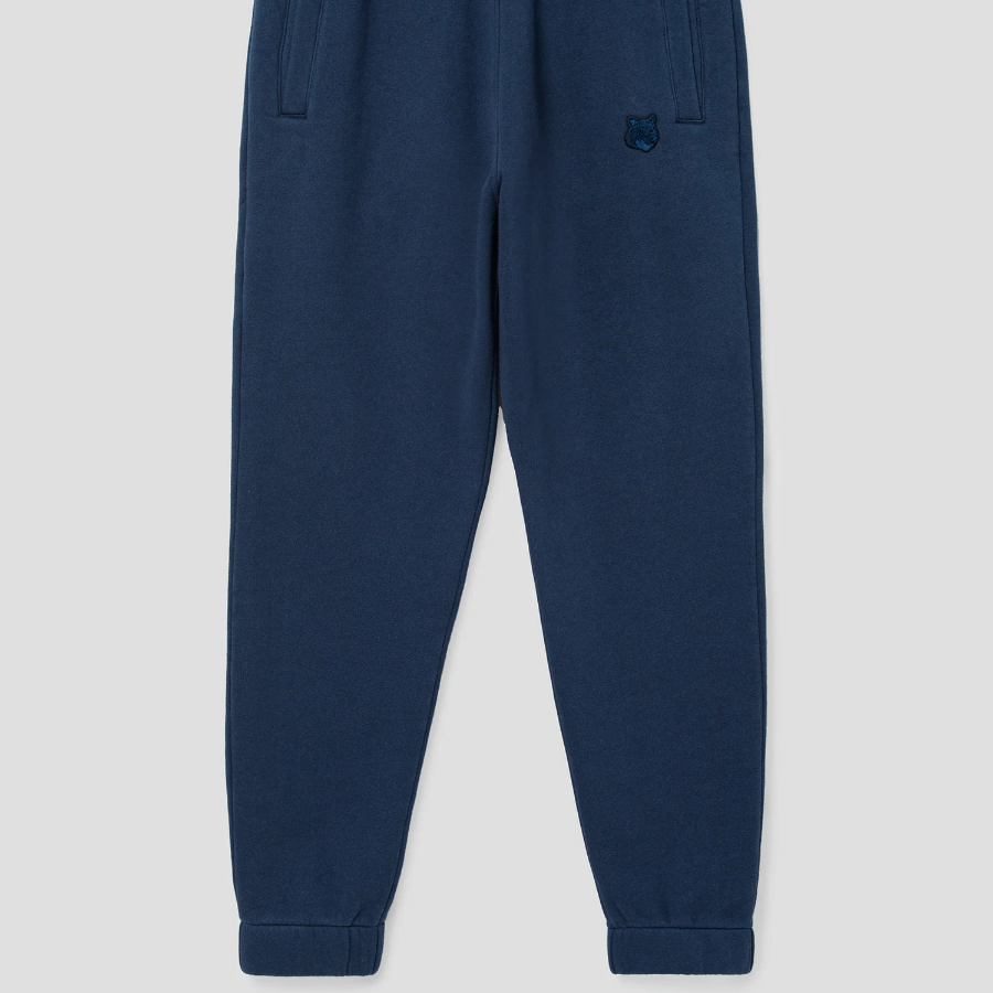 Maison Kitsune Men Tonal Fox Head Patch Comfort Jog Pants - Ink Blue