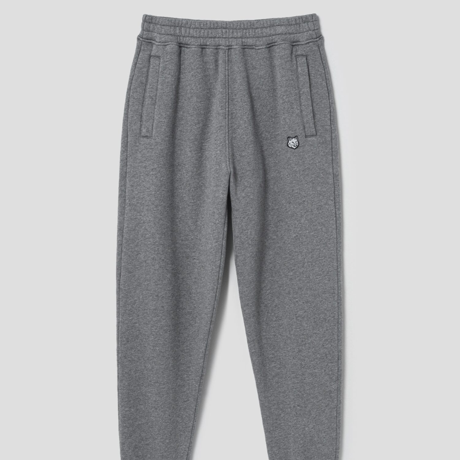 Maison Kitsune Men Bold Fox Head Patch Comfort Jog Pants - Medium Grey Melange