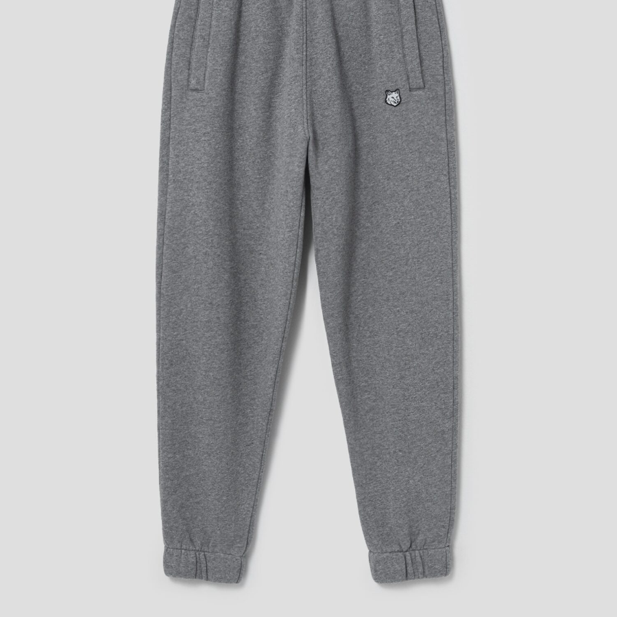 Maison Kitsune Men Bold Fox Head Patch Comfort Jog Pants - Medium Grey Melange
