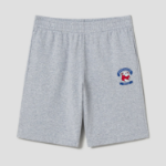 Maison Kitsune Unisex Korean Fox Printed Comfort Jog Shorts - Light Grey Melange