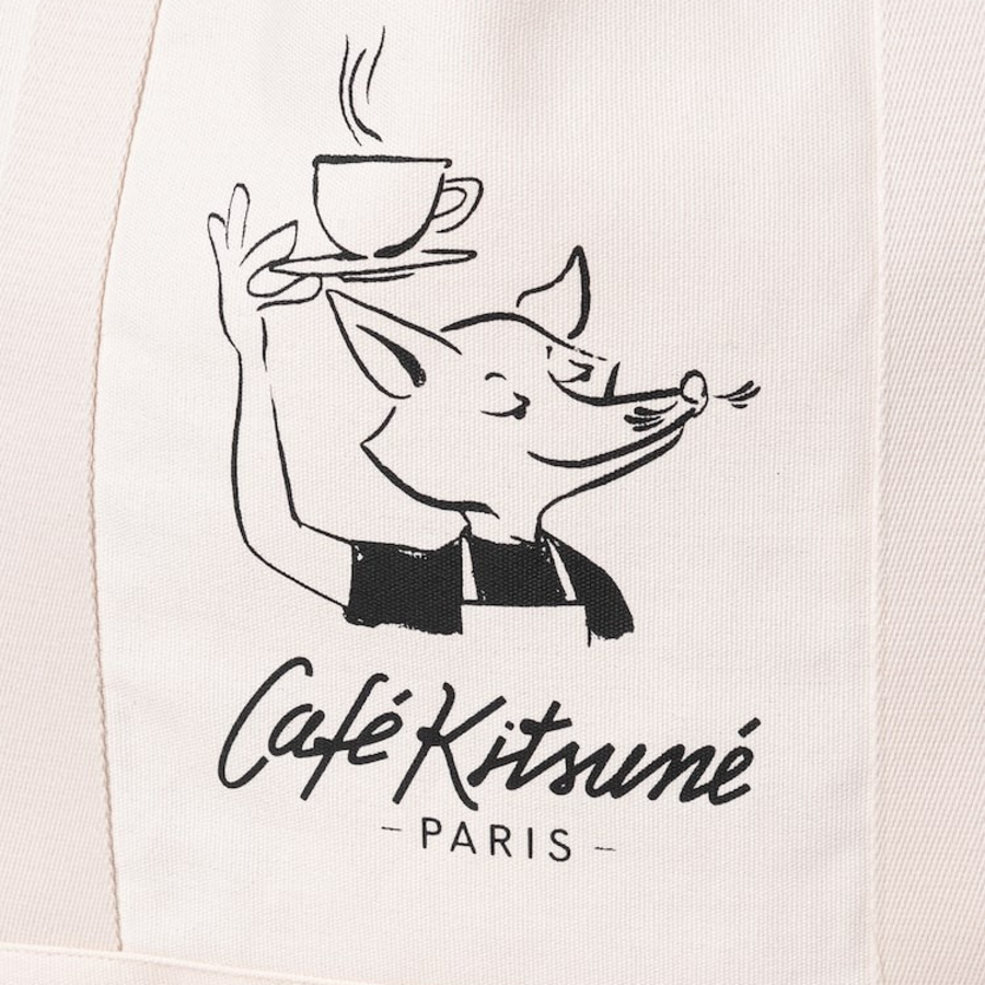 Maison Kitsune Unisex Café Kitsuné Fox Tote Bag - Tapioca