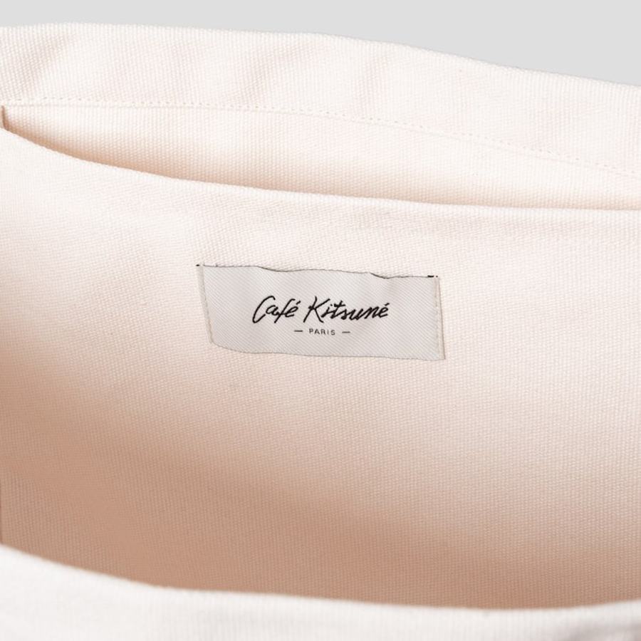 Maison Kitsune Unisex Café Kitsuné Fox Tote Bag - Tapioca